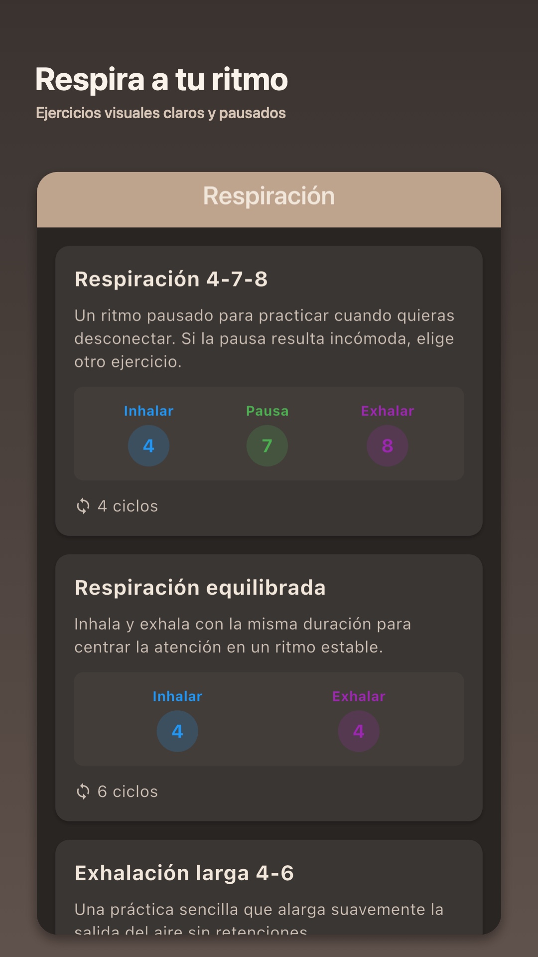 Ejercicios de respiración