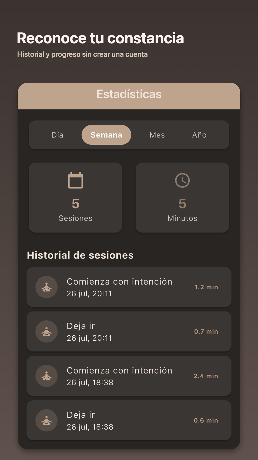 Historial y estadísticas